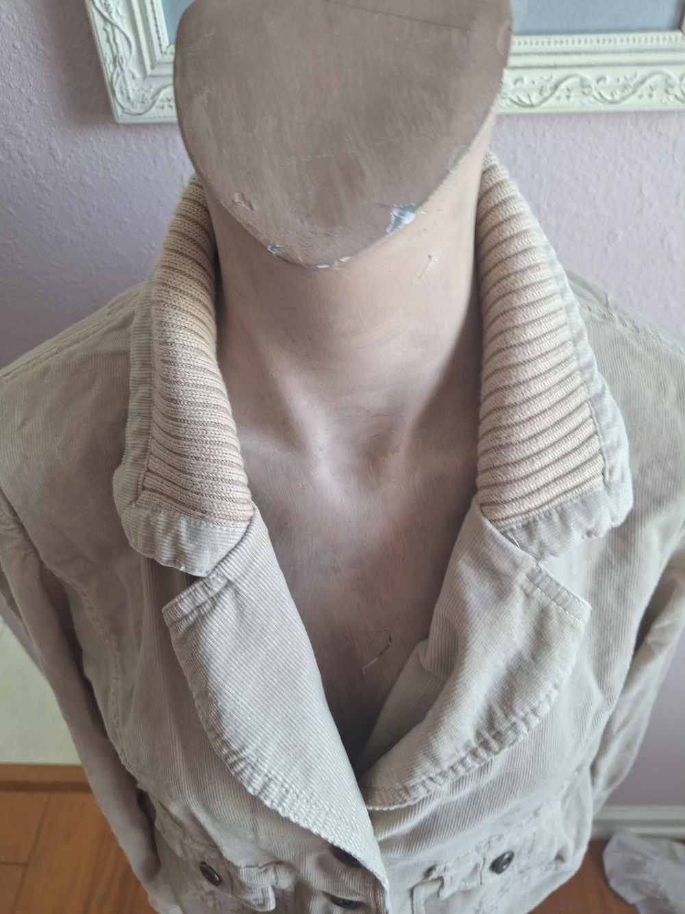 Sonoma Beige Corderoy Jacket with Ribbed Collar - Picture 6 of 12